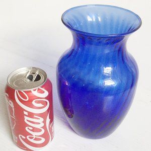 Blue Swirl  Vase 8" Tall by Pilgrim Glass ~USA~